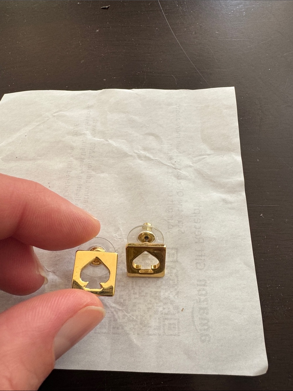 kate spade Gold Square Spade Cutout Stud Earrings